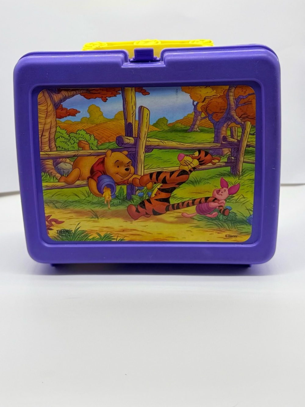 Vintage Thermos Disney Winnie the Pooh Lunch Box Purple Tigger Piglet 90s - Picture 2 of 10